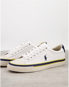 Белые кроссовки из парусины с логотипом Polo ralph lauren