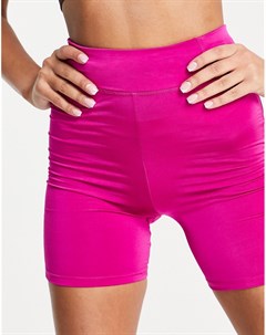 Спортивные шорты для бега цвета фуксии с моделирующим ягодицы эффектом и шнурком на талии Gym Flounce london