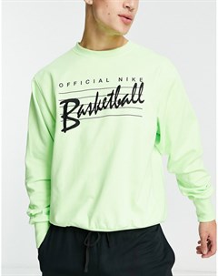 Свитшот лаймового цвета с круглым вырезом Standard Issue Nike basketball