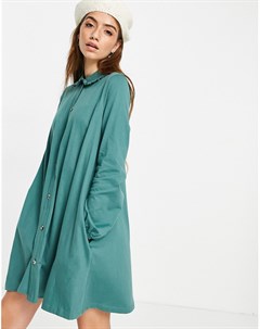 Зеленое платье мини с кружевной отделкой Asos design