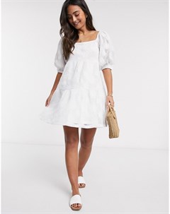 Белое свободное платье с вышивкой Asos design