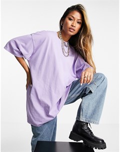 Oversized футболка бойфренда выбеленного фиолетового цвета Topshop