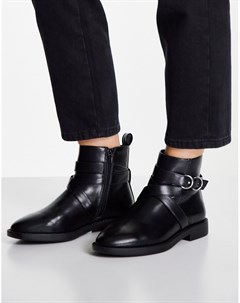 Черные ботинки на плоской подошве Wide Fit Abby Asos design