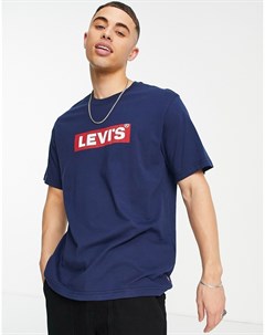 Темно синяя футболка с прямоугольным логотипом Levi's®