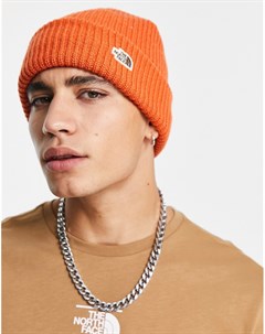 Оранжевая шапка бини The north face