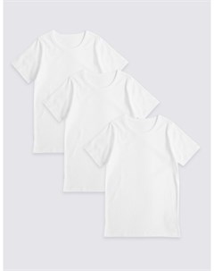 Нательная футболка из чистого хлопка для мальчика 3 шт Marks & spencer