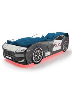 Кровать машина карлсон турбо полиция 2 без доп опций черный 75x48x178 см Magic cars
