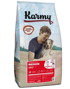 Сухой корм Medium Adult с индейкой для собак средних пород 15 кг Индейка Karmy