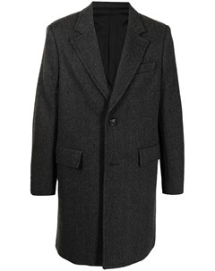 Однобортное пальто с узором в елочку Ami paris