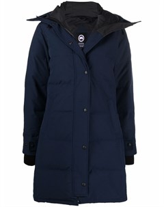 Пуховик с капюшоном и нашивкой логотипом Canada goose