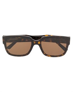 Солнцезащитные очки в прямоугольной оправе черепаховой расцветки Balenciaga eyewear
