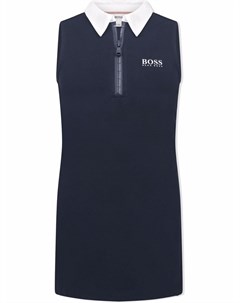 Платье с воротником поло и логотипом Boss kidswear
