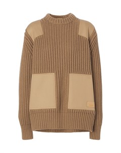 Коричневый свитер с контрастными вставками Burberry