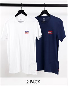 Набор из 2 футболок с логотипом синего и белого цветов Levi's®