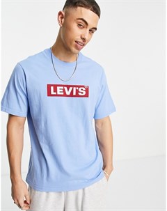 Голубая футболка с прямоугольным логотипом Levi's®