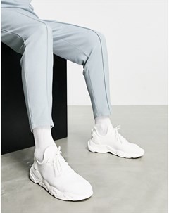 Белые трикотажные кроссовки для бега Asos design
