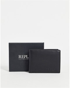 Кожаный бумажник двойного сложения с логотипом Replay