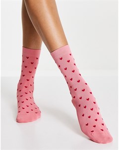 Розовые носки из переработанного полиамида с сердечками & other stories