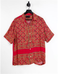 Красная рубашка с коротким рукавом и принтом в стиле банданы Синалоа Allsaints