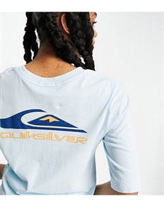 Голубая футболка с логотипом и рукавами средней длины эксклюзивно для ASOS Quiksilver