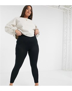 Черные леггинсы с завышенной талией ASOS DESIGN Curve Asos curve