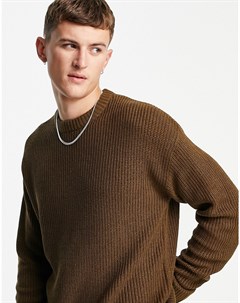 Коричневый oversized джемпер в рубчик Originals Jack & jones