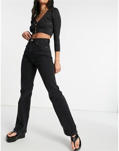 Черные расклешенные джинсы из органического хлопка Kaori Monki