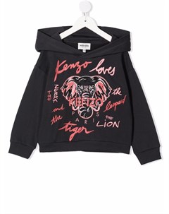 Худи с вышитым логотипом Kenzo kids