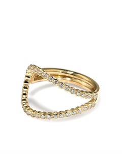 Кольцо Wave из желтого золота с бриллиантами Kimai