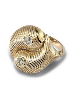 Кольцо Yin Yang из желтого золота с бриллиантами Retrouvai