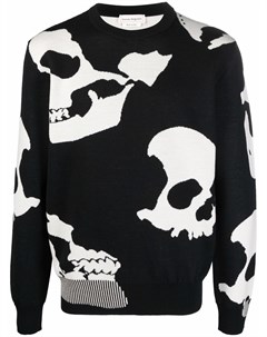 Джемпер с круглым вырезом и принтом Skull Alexander mcqueen