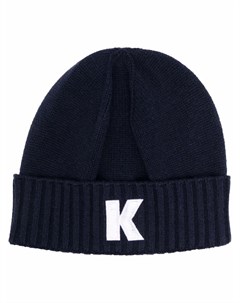 Кашемировая шапка бини с вышитым логотипом Kiton