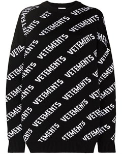 Джемпер вязки интарсия с логотипом Vetements
