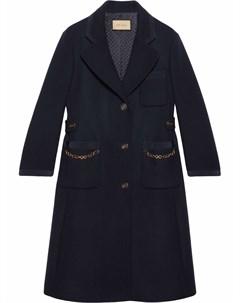 Однобортное пальто с цепочками Gucci