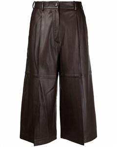 Укороченные кожаные брюки Yves salomon