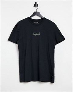 Черная футболка с неоновым логотипом Originals Jack & jones
