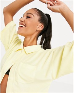 Махровая рубашка лимонного цвета с короткими рукавами от комплекта Missguided
