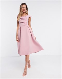 Розовое приталенное платье для выпускного Asos design