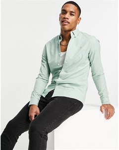Зеленая приталенная рубашка с длинными рукавами Farah
