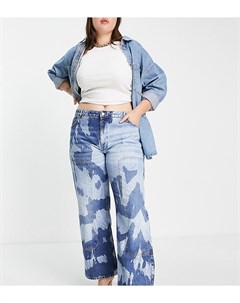 Свободные джинсы в винтажном стиле из органического смесового хлопка с накладками в утилитарном стил Asos curve