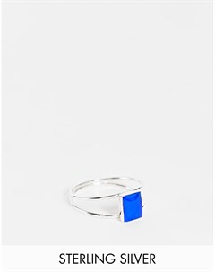 Двойное кольцо из стерлингового серебра с синим камнем Kingsley ryan
