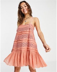 Розовое платье комбинация Shailee Free people
