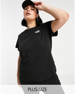 Черная футболка с маленьким логотипом Plus Essentials Puma