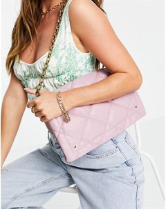Розовато лиловая стеганая сумка на плечо из искусственной кожи Miss selfridge