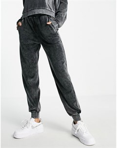 Бархатные джоггеры ледяного черного цвета от комплекта Calvin klein jeans