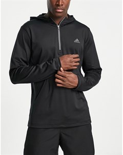 Черный худи на молнии длиной 1 4 Adidas golf