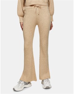 Трикотажные расклешенные брюки из ткани с добавлением шерсти Topshop