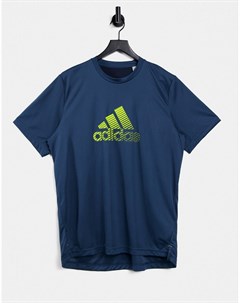 Темно синяя футболка с градиентным логотипом adidas Training Adidas performance