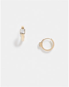 Золотистые серьги кольца диаметром 15 мм с кристаллами Asos design