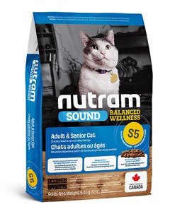 Сухой корм Sound Balanced Wellness Senior Food S5 для пожилых кошек 5 4 кг Nutram